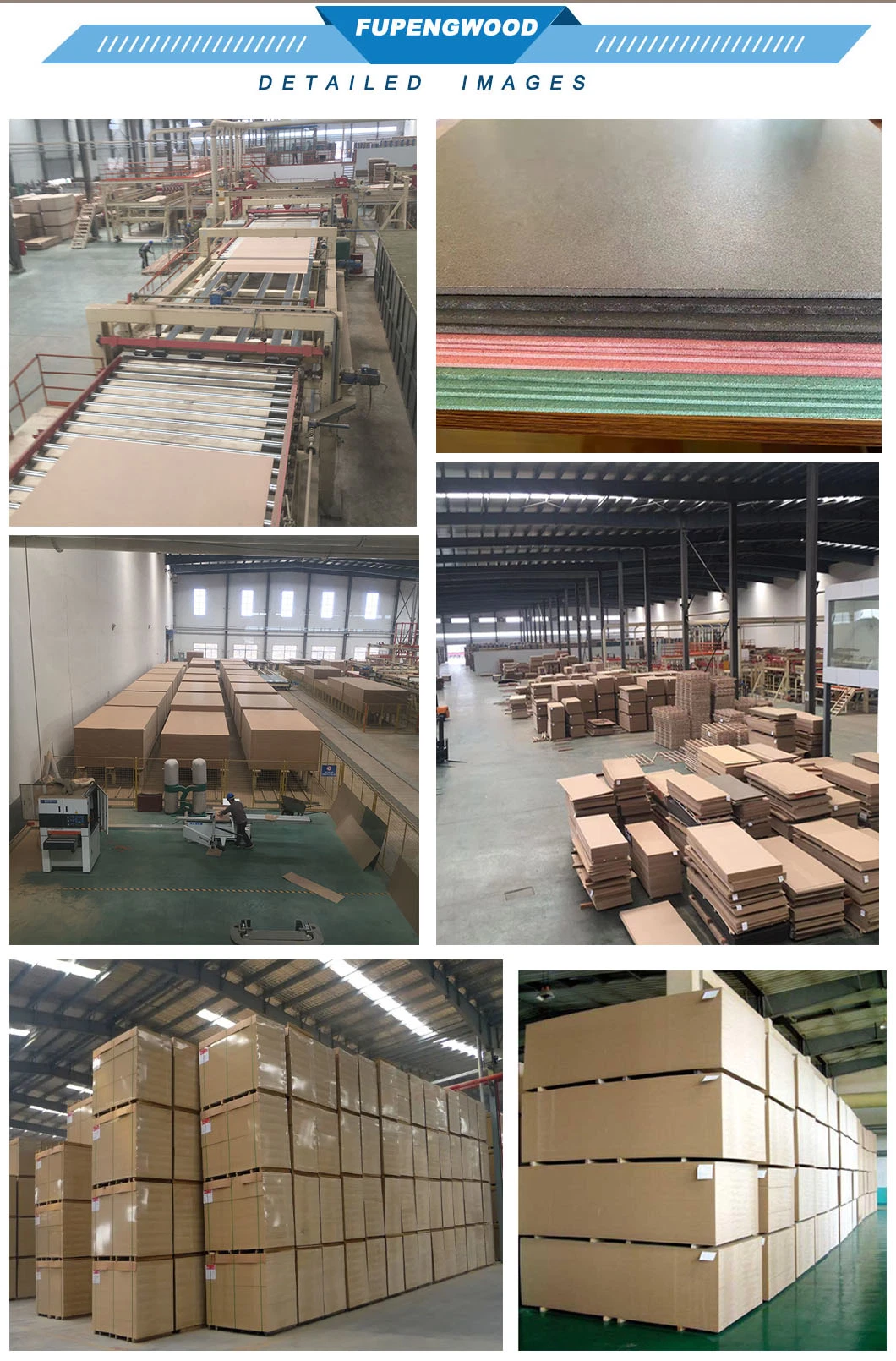 Chinese Linyi Good Quality Thin MDF Board Made of Pine Wood Timber