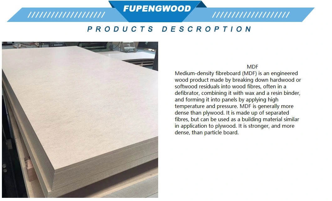 Chinese Linyi Good Quality Thin MDF / HDF Board / MDF Sheet 3mm